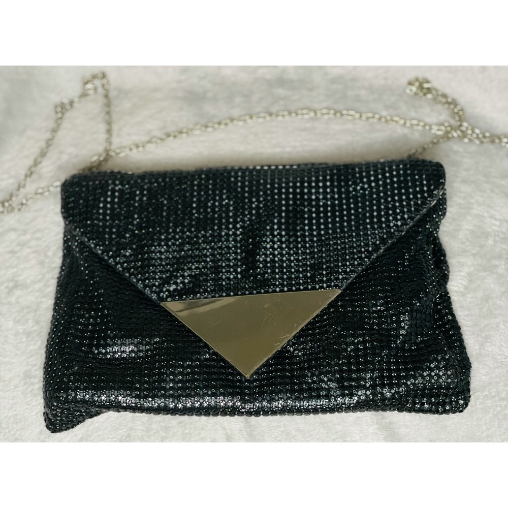 Black and silver envelope clutch